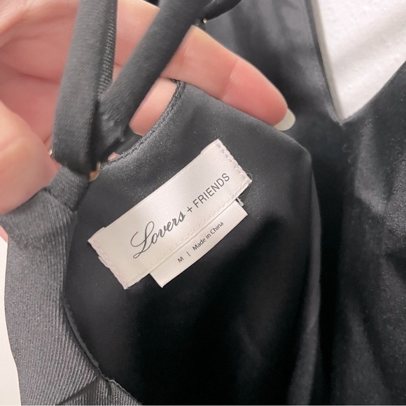 LOVERS + FRIENDS Black Mini Cross Back Dress Size Medium - Picture 2 of 8